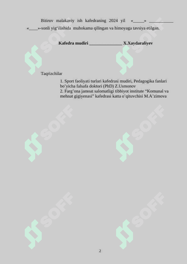 Umumiy ta’lim maktablarida sog‘lomlashtirish tadbirlari va ularni o‘tkazish bitiruv malakaviy ish BMI 2