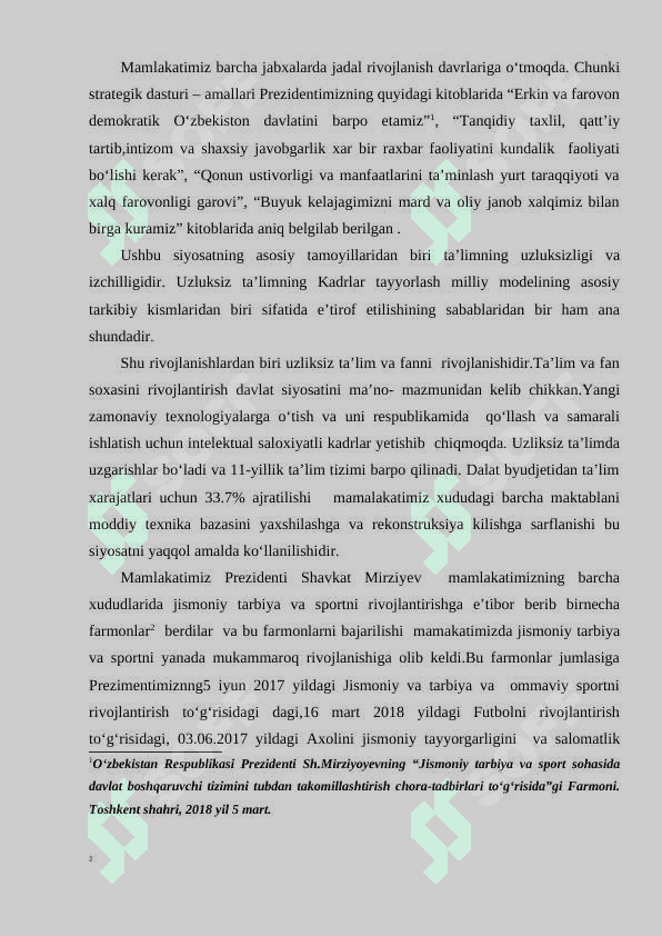 Jismoniy mashqlarga yosh organizmni moslashtirish yo‘llari bitiruv malakaviy ish BMI 5