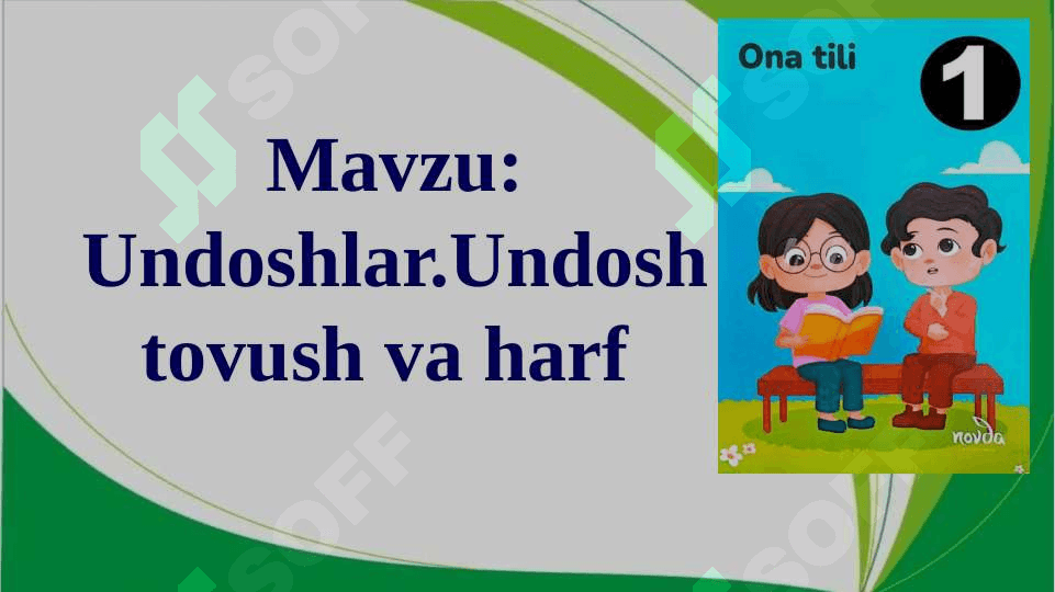 1-sinf ona tili Undoshlar 8