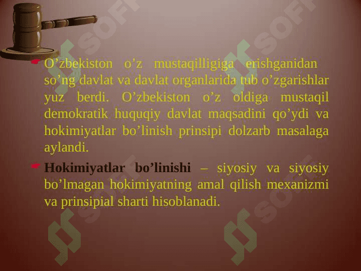 HOKIMYATLAR BO'LINISH PRINSIPI 3
