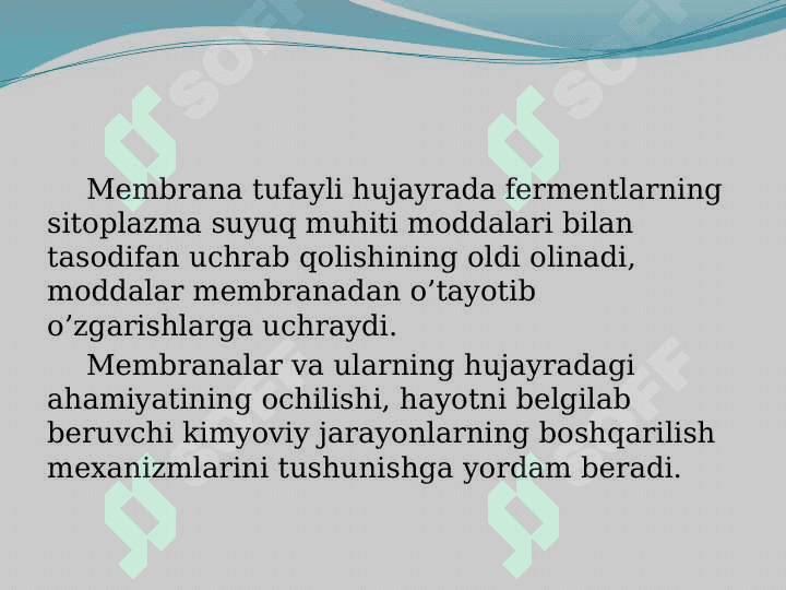 Hujayra membranasi uning nozik tuzilishi va hujayraga moddalarning kirishi 2