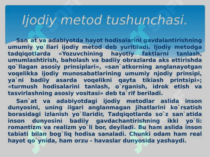 Ijodiy metod ijodkor uslubi 3