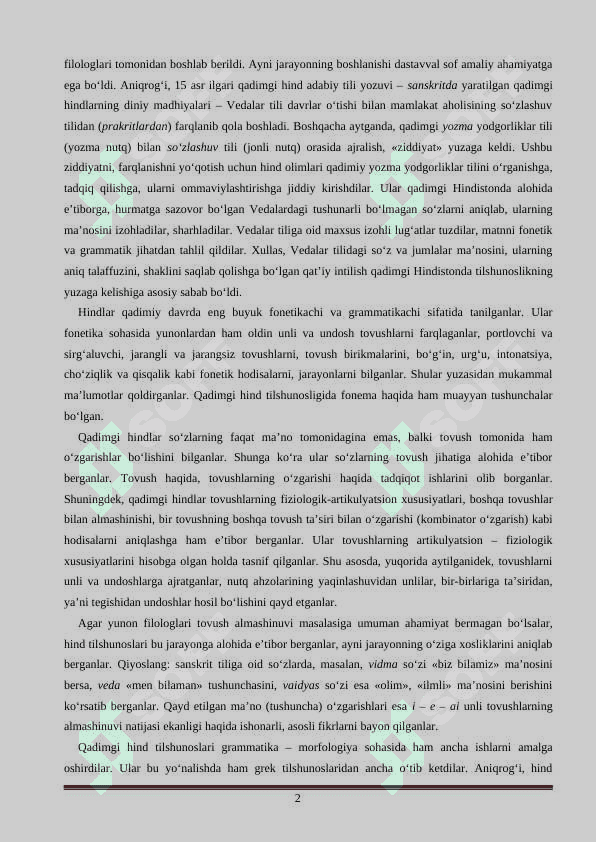TILSHUNOSLIK FANI TARIXI. 2