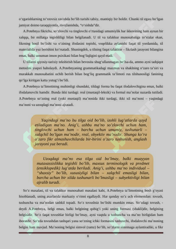 TILSHUNOSLIK TARIXIDAGI YO‘NALISHLAR VA MAKTABLAR 8