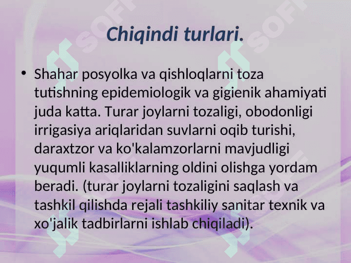Chiqindilar to'g'risidagi ózbekiston Respublikasi qonuni 2