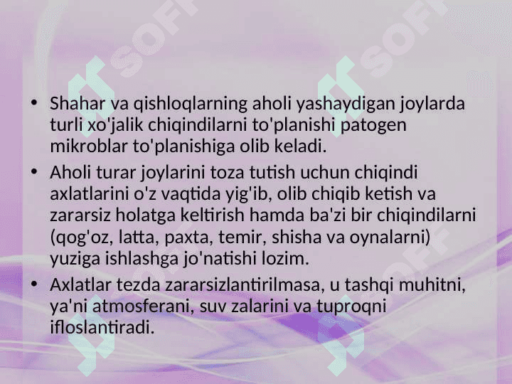 Chiqindilar to'g'risidagi ózbekiston Respublikasi qonuni 3