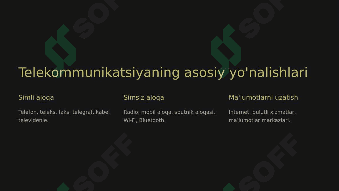 Telekommunikatsiya va simsiz texnologiyalar 4