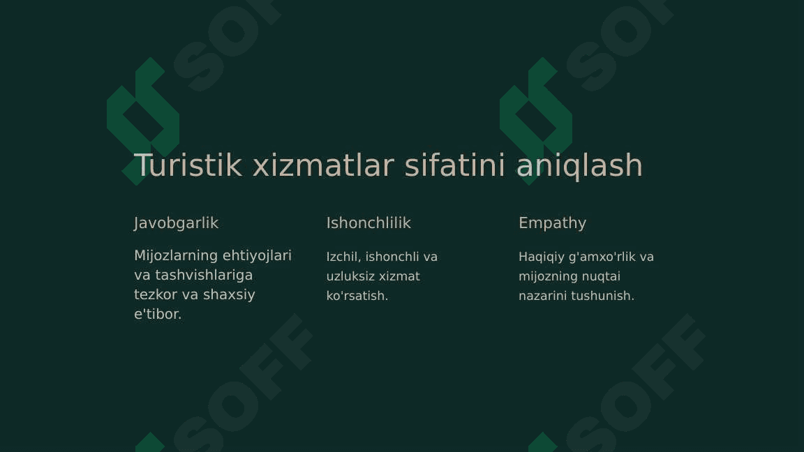 Turizm sanoatida xizmatlar sifatiga axborotning tasiri 2