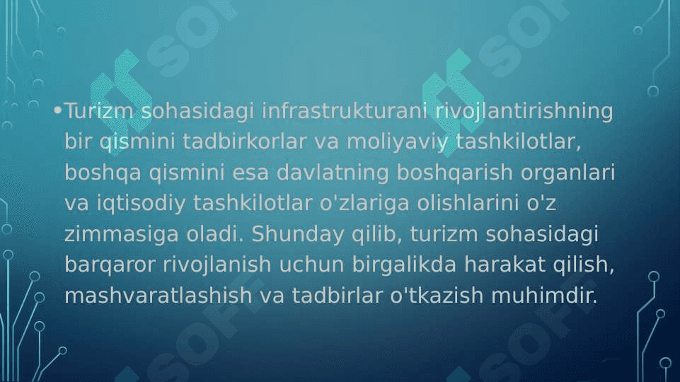 Turizmni barqaror rivojlanishida infratuzilmaning ahamiyati 5