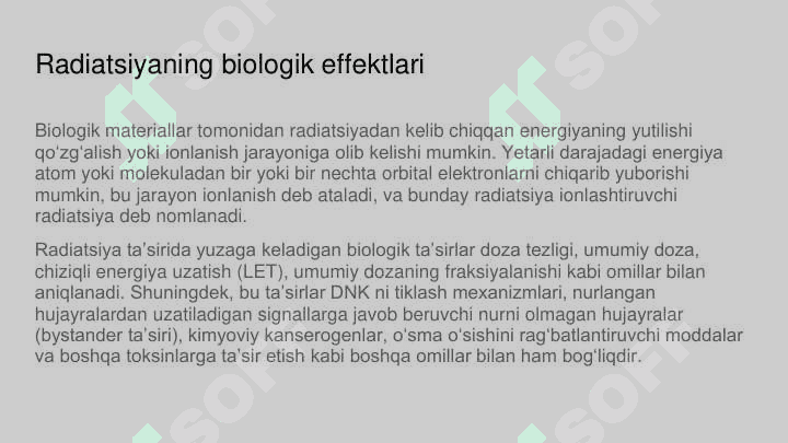 Radiatsiyaga qarshi dorilar va himoya vositalari. Radioprotektorlar va ularning ta’sir mexanizmi. Radiatsiya zararlari uchun davo usullari 3