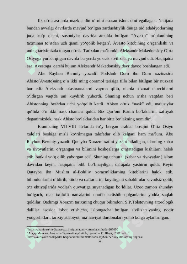 Avesto” O’rta Osiyo viloyatlari ijtimoiy tuzumini o’rganishdagi o’rni 6