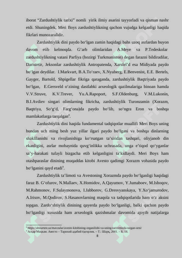 Avesto” O’rta Osiyo viloyatlari ijtimoiy tuzumini o’rganishdagi o’rni 8