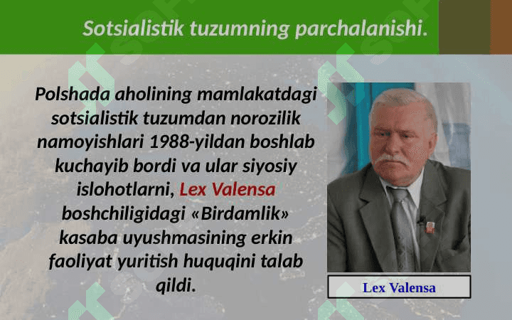 Sharqiy yevropa mamlakatlaridademokratik inqiloblar va sotsialistiklagerning parchalanishi 2