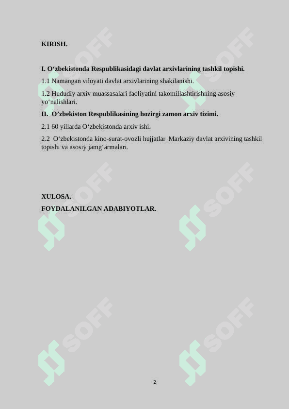 Namangan viloyati davlat arxivining shakllanishi tarixi 2