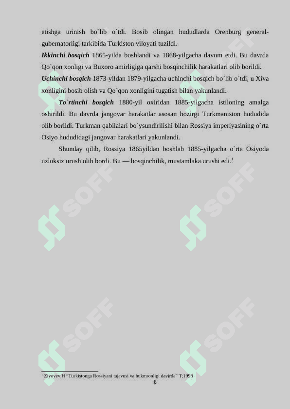 TURKISTONDA MUSTAMLAKA BOSHQARUV TIZIMINING TAKOMILLASHTIRILISHI. kurs ishi 8