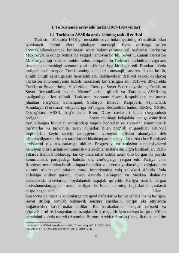 Turkistonda arxiv ishi tarixi (1917-1924 yillarda) 3