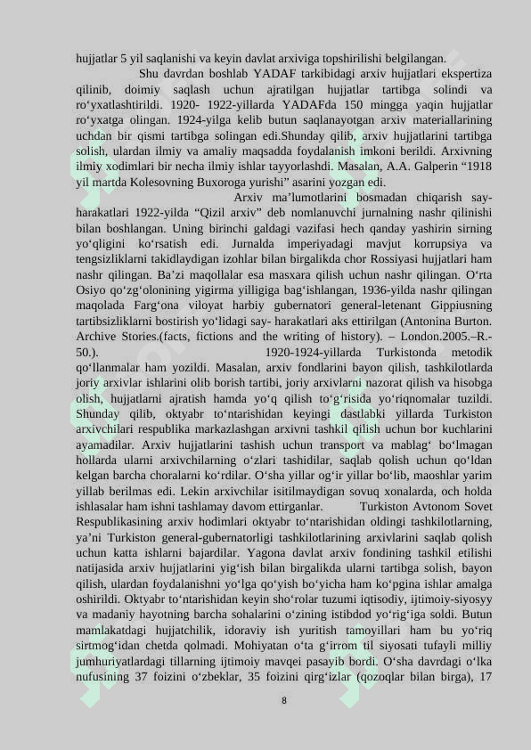 Turkistonda arxiv ishi tarixi (1917-1924 yillarda) 8