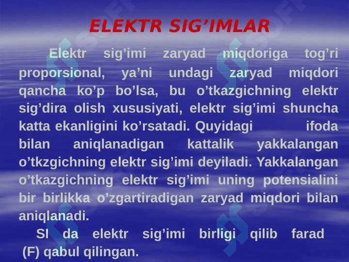 8 sinf Fizika fanidan Elektr siģim. 3