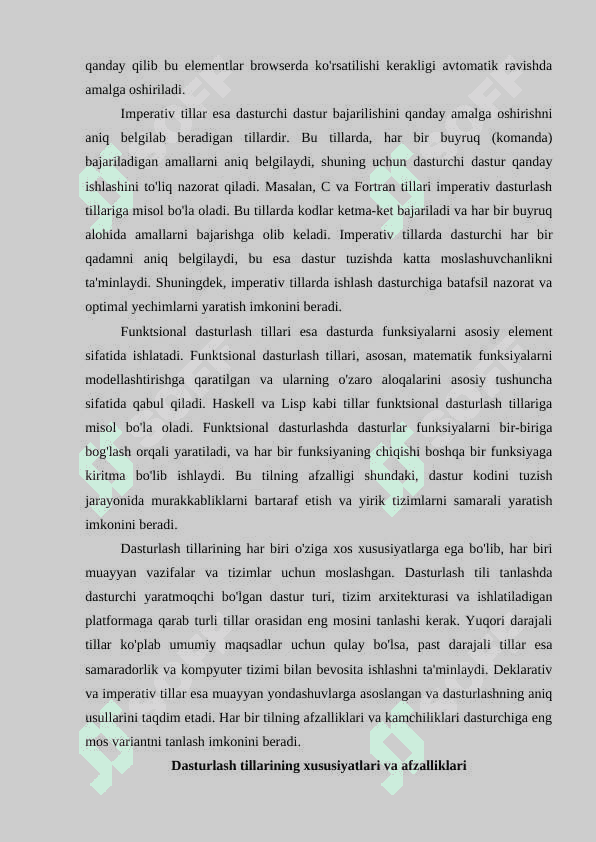 Dasturlash tillarining xususiyatlarini ko'rib chiqish va tahlil qilish 4