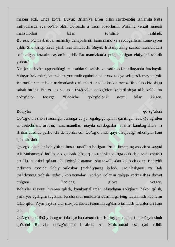 Eronning XIX asrning ikkinchi yarmida xalqaro ahvoli 2