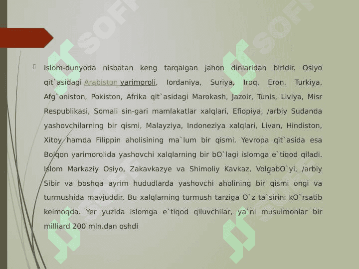 Islomning vujudga kelishi va tarqalishi 2