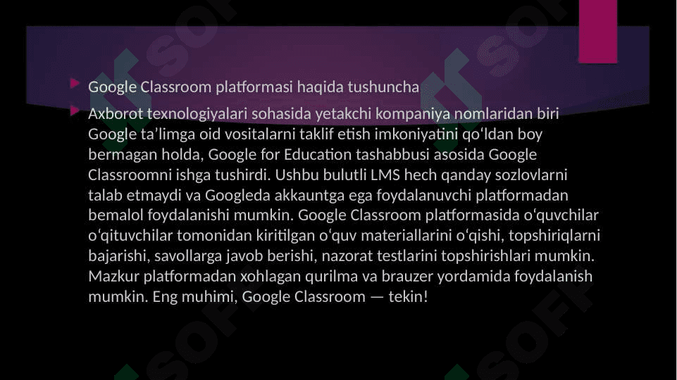 LMS ASOSIDA MASOFAVIY TA’LIM OLISH. 		GOOGLE CLASSROOM PLATFORMASI 2