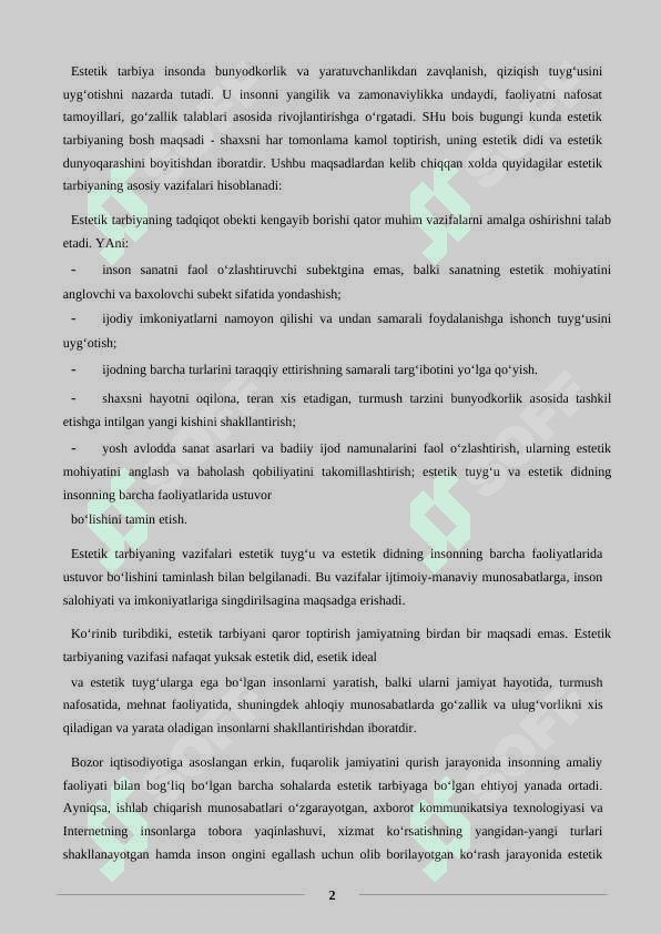 Estetikaning zamonaviy muammolari 2