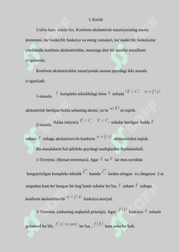 Ko'rsatkichli funksiyalar yordamida konform akslantirishlar 3