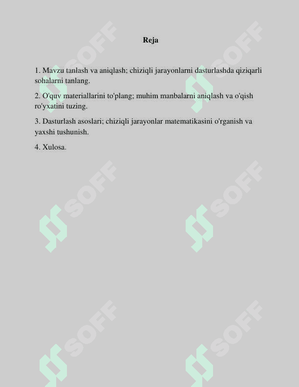 Chiziqli jarayonlarni dasturlash 2