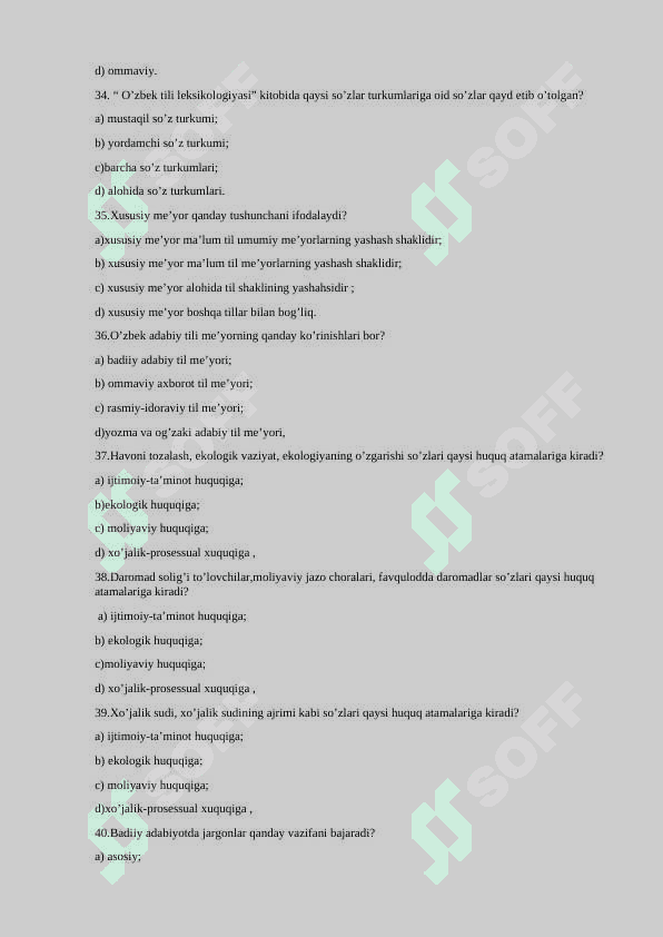 ona tili fanidan test 200 ta 6