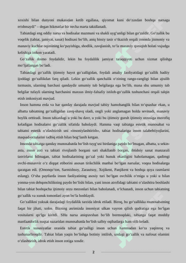 Tabiat va texnogen sivilizatsiya estetikasi 2