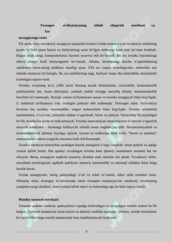 Tabiat va texnogen sivilizatsiya estetikasi 7