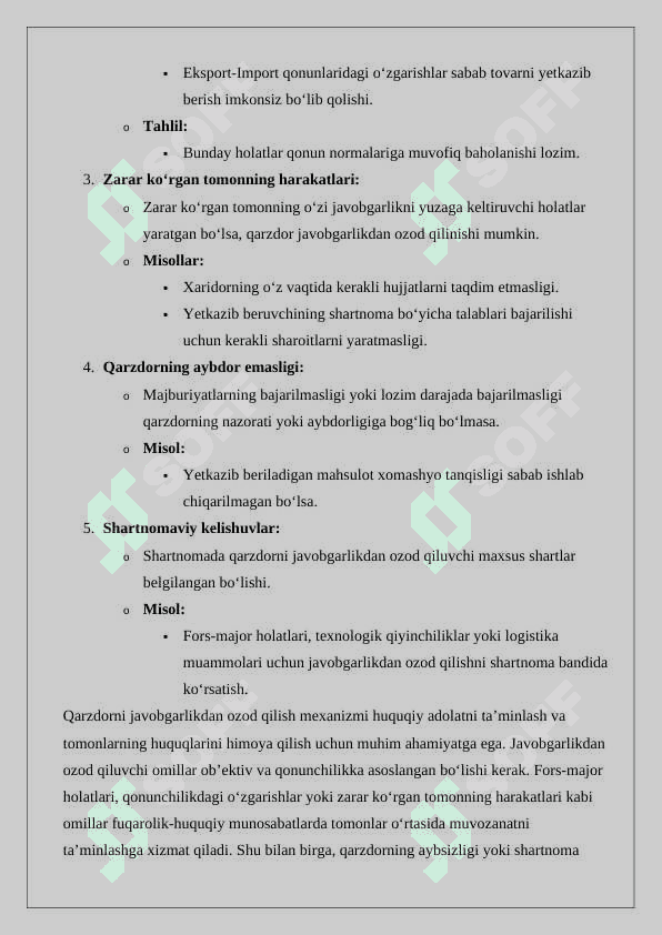 Qarzdorni javobgarlikdan ozod qilish asoslari 5
