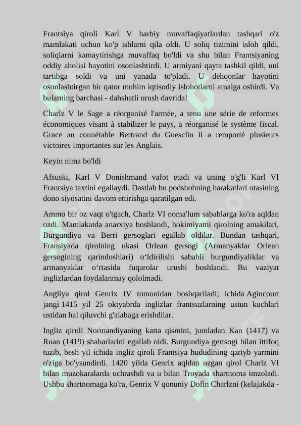 Fransiyada markazlashgan davlatning tashkil topishi mavzusini oʻqitishda “Tarixiy diktant” metodidan foydalanish 7