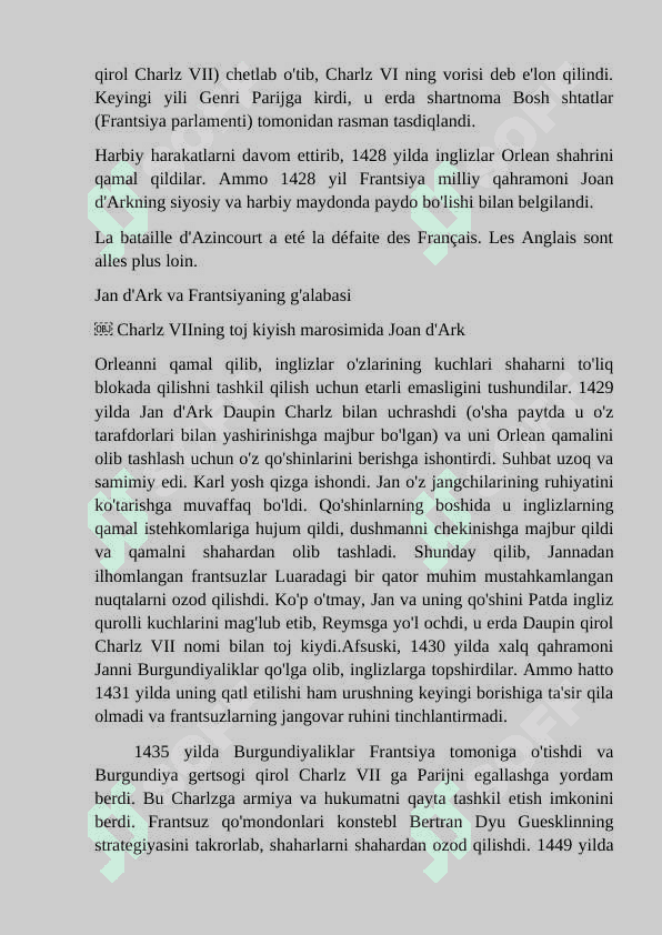 Fransiyada markazlashgan davlatning tashkil topishi mavzusini oʻqitishda “Tarixiy diktant” metodidan foydalanish 8