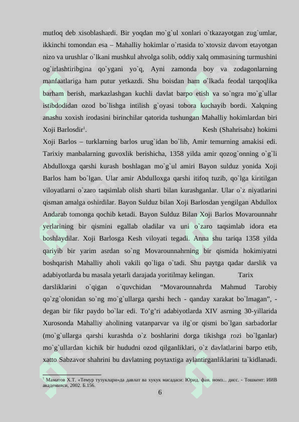 Mavarounnahrda Temuriylar saltanati 6