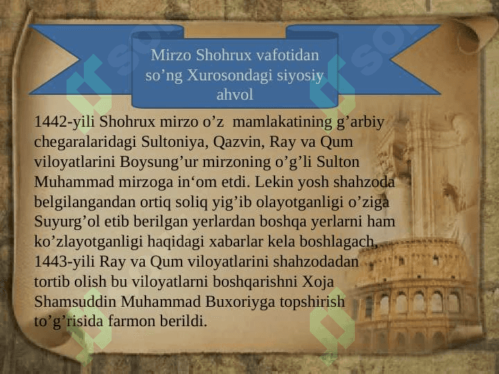 1447-1456 yillarda temuriylar davlatining siyosiy ahvoli 3