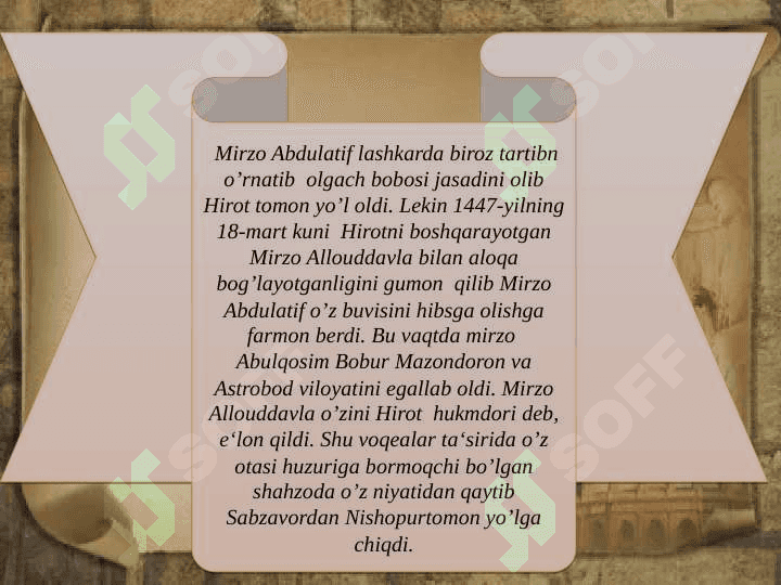 1447-1456 yillarda temuriylar davlatining siyosiy ahvoli 5