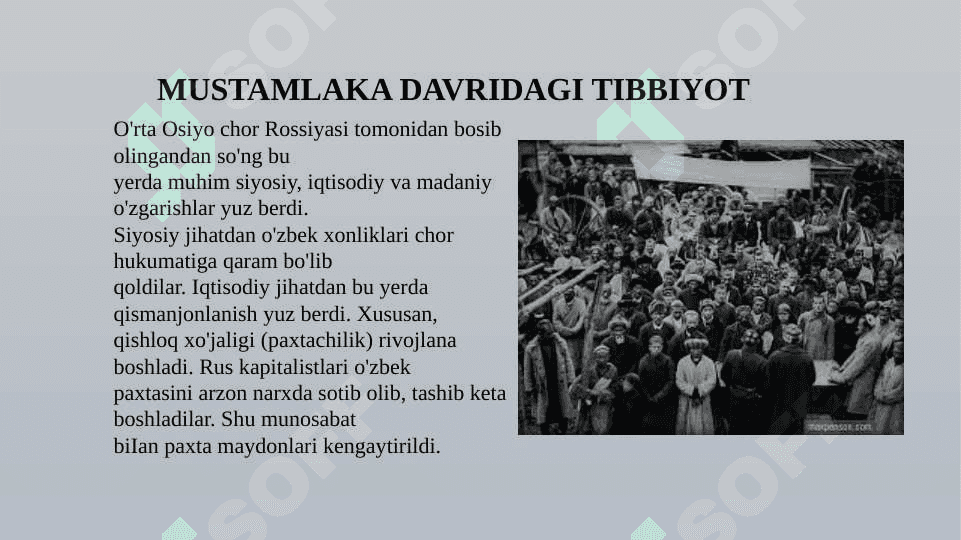 MUSTAMLAKA DAVRIDAGI TIBBIYOT 3
