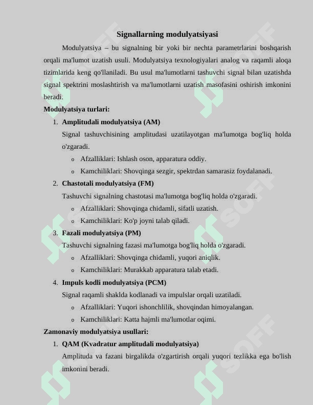 DVB-T tizimining uzatish qismida signallarga ishlov berish 7
