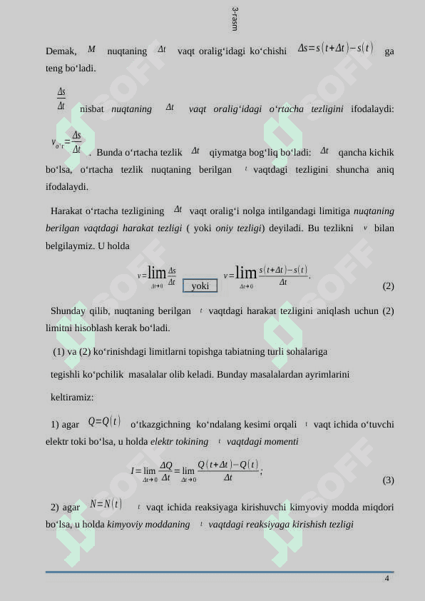 Hosilaning tarifidan foydalangan holda misollar yechish hosilani 4