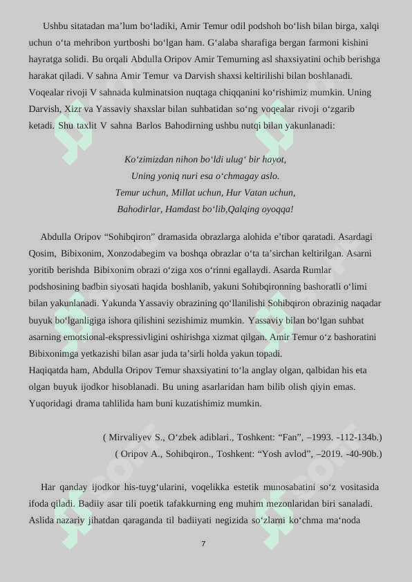 Abdulla Oripov she’riyatida sevgi-muhabbat mavzulari 7
