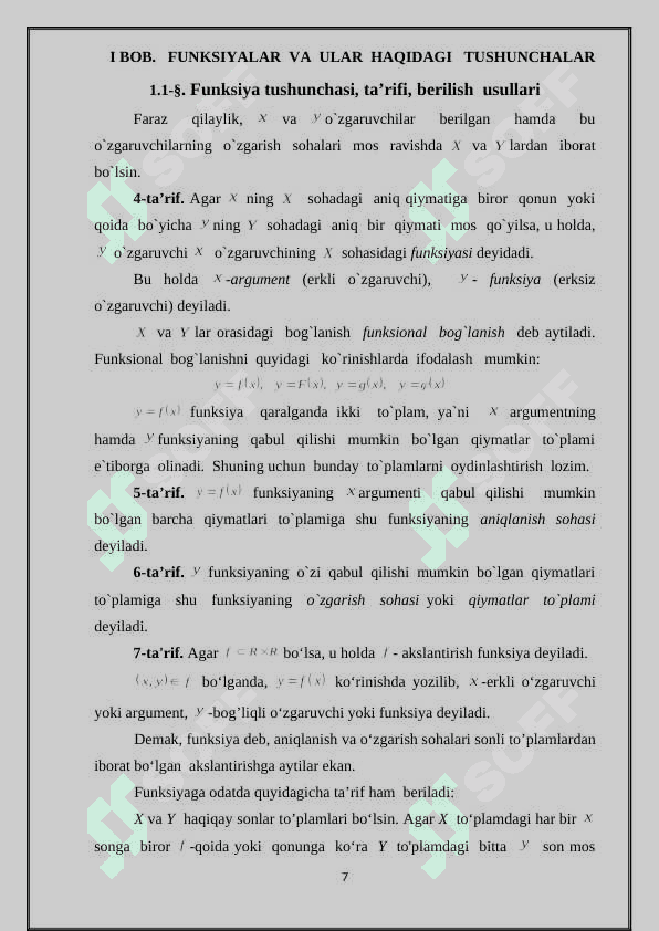 Bir o’zgaruvchili funksiyalarningning   yuqori   tartibli hosilalari 7