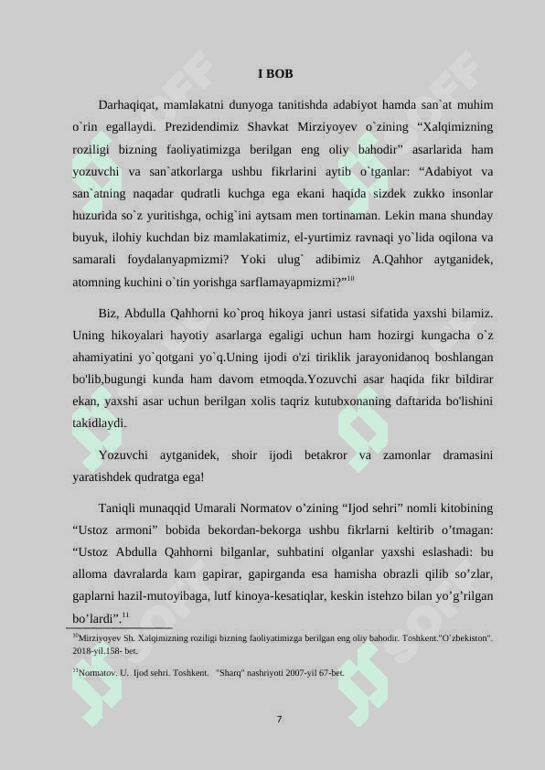 Abdulla qahhorning satirik asarlarida xarakter yaratish mahorati. 7