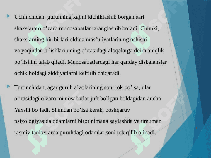 Kichik guruhning psixologik jamoa sifatida rivojlanishi 6