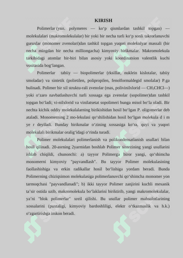 Polimerlarning mexanik mustahkamligi, sudraluvchanligi va uzoq muddatligi 3