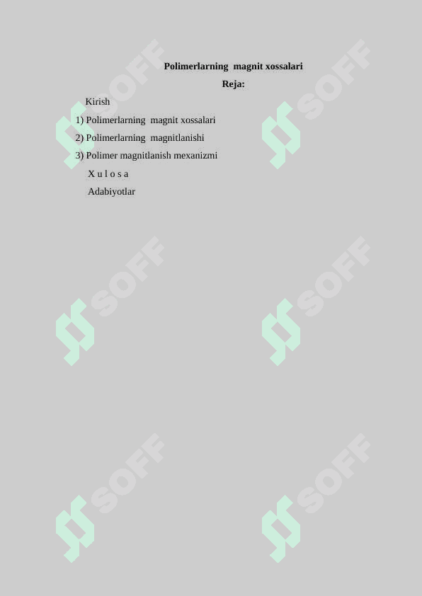 Polimerlarning  magnit xossalari 2