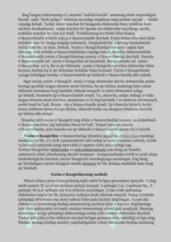 Yarim o’tkazgich materiallarini olish usullari 6