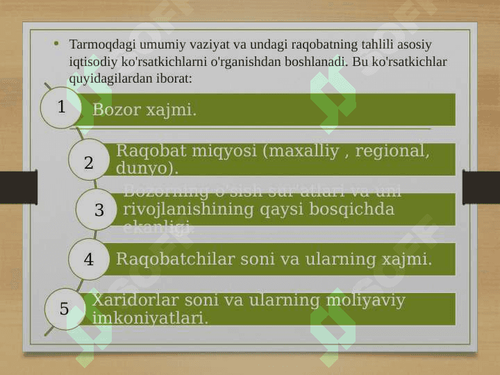 Tarmoqni ifodalovchi iqtisodiy ko’rsatgichlar 3