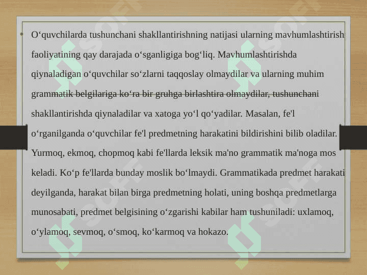 Unli va undosh tovushlarni o‘rganishda leksik mashqlarni tashkil etish, So‘z tarkibini o‘rganishda leksik mashqlarni tashkil etish 6